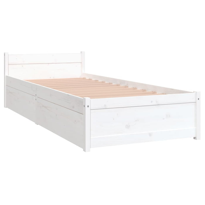Bed Frame with Drawers White 2FT6 Small Single