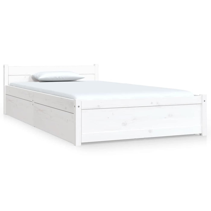 Bed Frame with Drawers White 90x200 cm.
