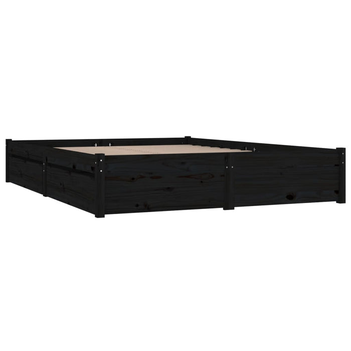 Bed Frame with Drawers Black 135x190 cm 4FT6 Double.