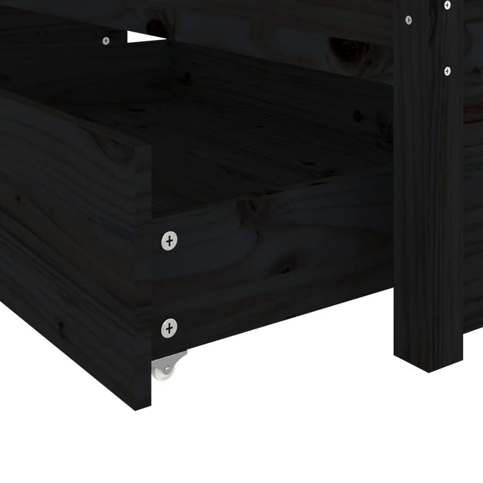Bed Frame with Drawers Black 120x200 cm.