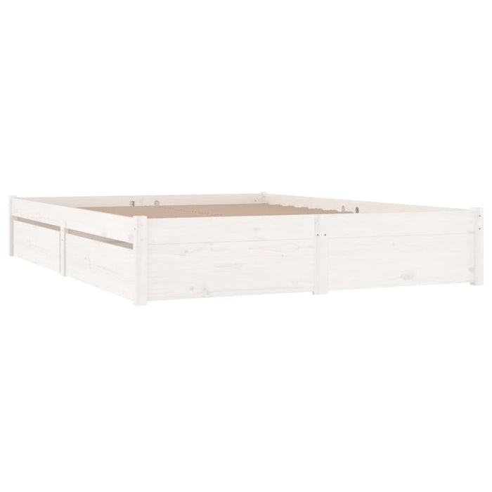 Bed Frame with Drawers White 140x200 cm.