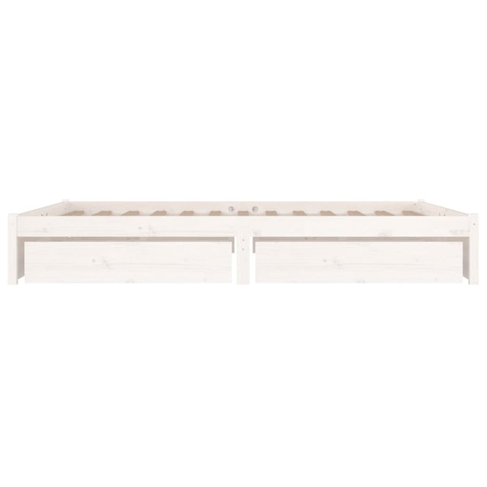Bed Frame with Drawers White 150x200 cm 5FT King Size.