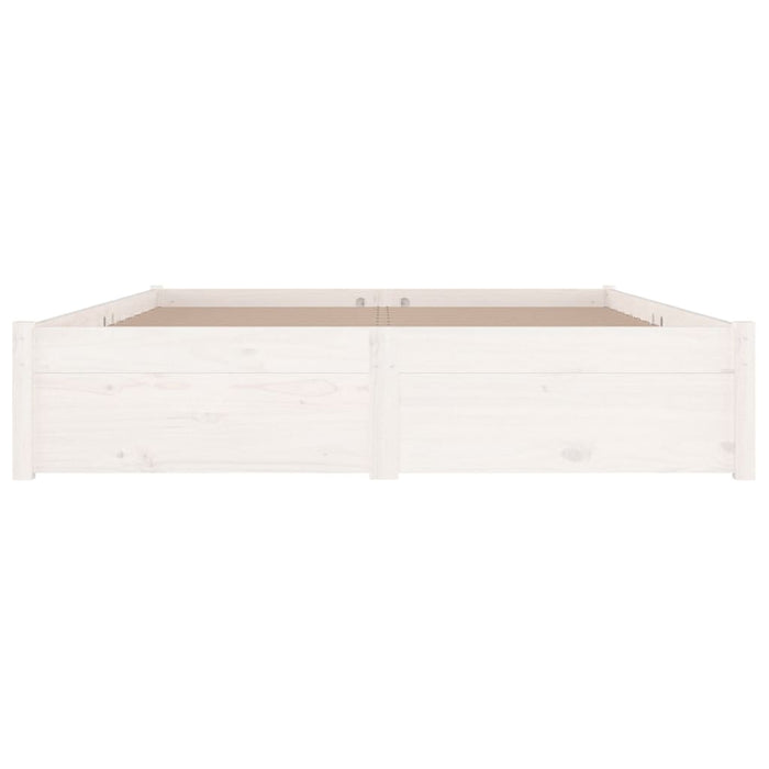 Bed Frame with Drawers White 160x200 cm.