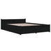 Bed Frame with Drawers Black 140x190 cm.