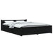 Bed Frame with Drawers Black 160x200 cm.