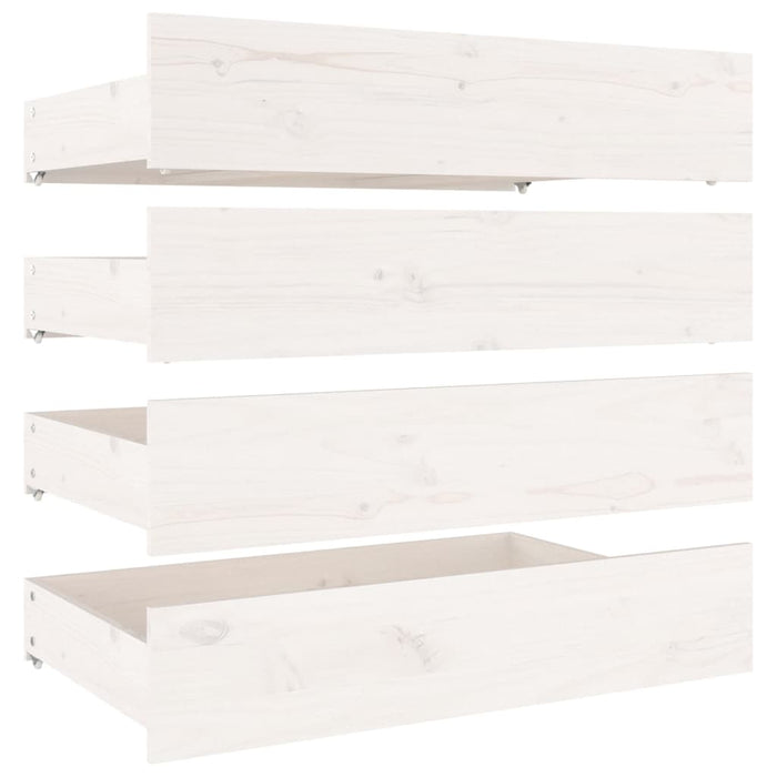 Bed Frame with Drawers White 200x200 cm.