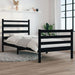 Bed Frame Solid Wood Pine 90x200 cm Black.