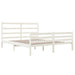 Bed Frame White Solid Wood Pine 150x200 cm 5FT King Size.