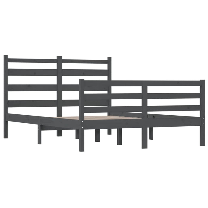 Bed Frame Solid Wood Pine 160x200 cm Grey.