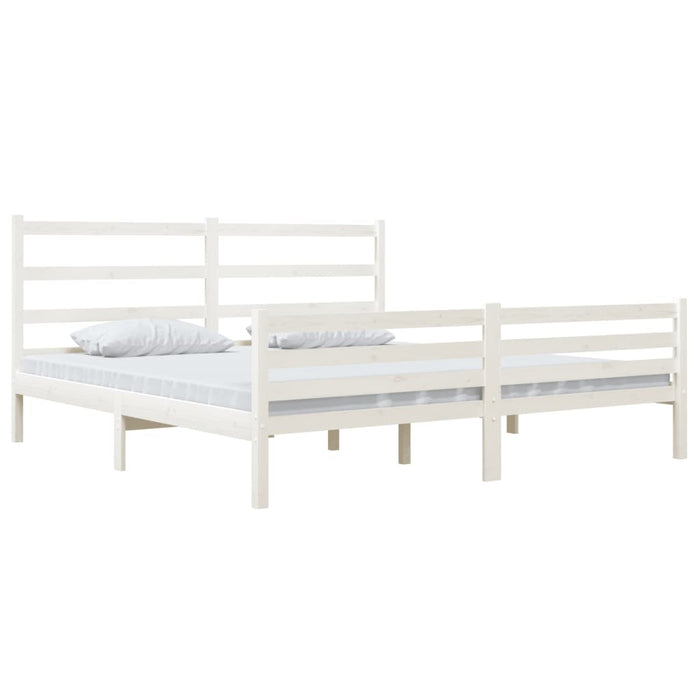 Bed Frame White Solid Wood Pine 180x200 cm 6FT Super King.