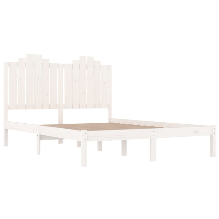 Bed Frame White Solid Wood Pine 120x200 cm.