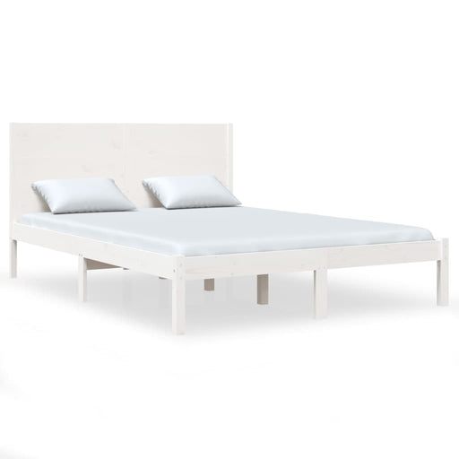 Bed Frame White Solid Wood Pine 120x200 cm.