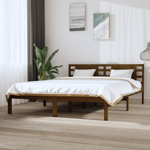 Bed Frame Honey Brown Solid Wood Pine 120x200 cm.