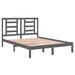 Bed Frame Grey Solid Wood Pine 135x190 cm 4FT6 Double.