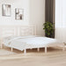 Bed Frame White Solid Wood 180x200 cm 6FT Super King Size.