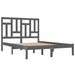 Bed Frame Grey Solid Wood Pine 140x190 cm.