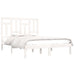 Bed Frame White Solid Wood Pine 160x200 cm.