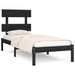 Bed Frame Black Solid Wood 90x190 cm 3FT6 Single.