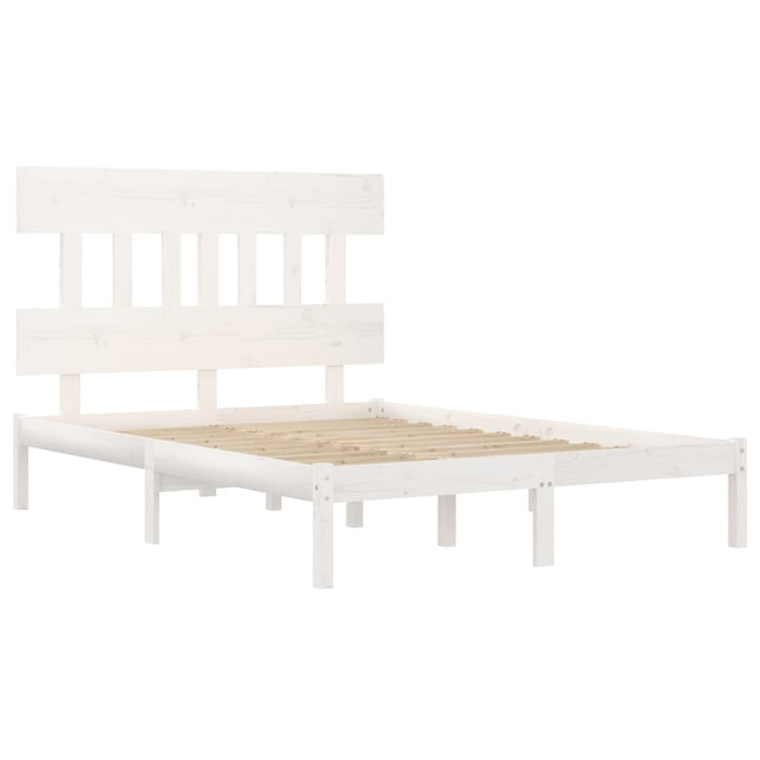 Bed Frame White Solid Wood 120x200 cm.