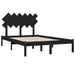 Bed Frame Black 120x190 cm 4FT Small Double Solid Wood.