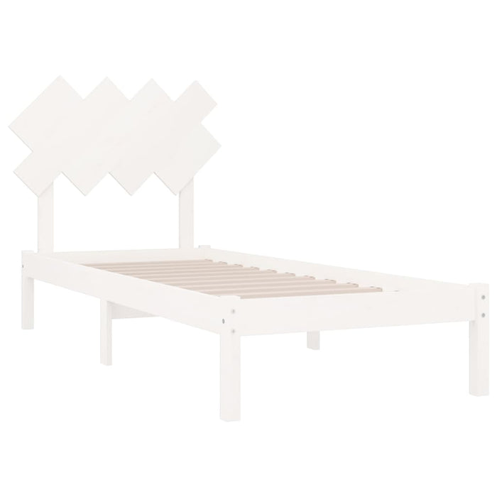 Bed Frame White 90x200 cm Solid Wood.