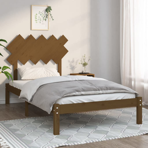 Bed Frame Honey Brown 100x200 cm Solid Wood.