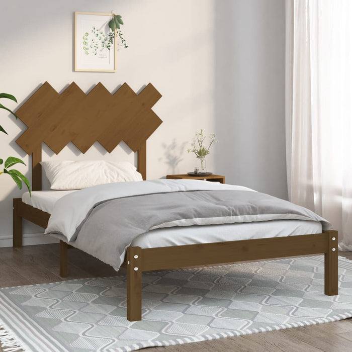Bed Frame Honey Brown 100x200 cm Solid Wood.