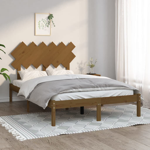 Bed Frame Honey Brown 120x200 cm Solid Wood.