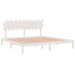 Bed Frame White 200x200 cm Solid Wood.
