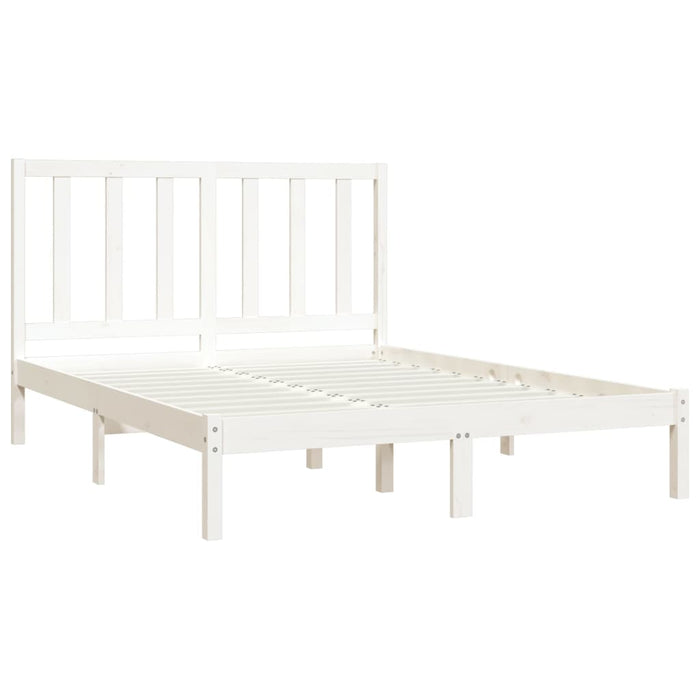 Bed Frame White Solid Wood Pine 5FT King Size