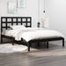 Bed Frame Black Solid Wood 140x200 cm.