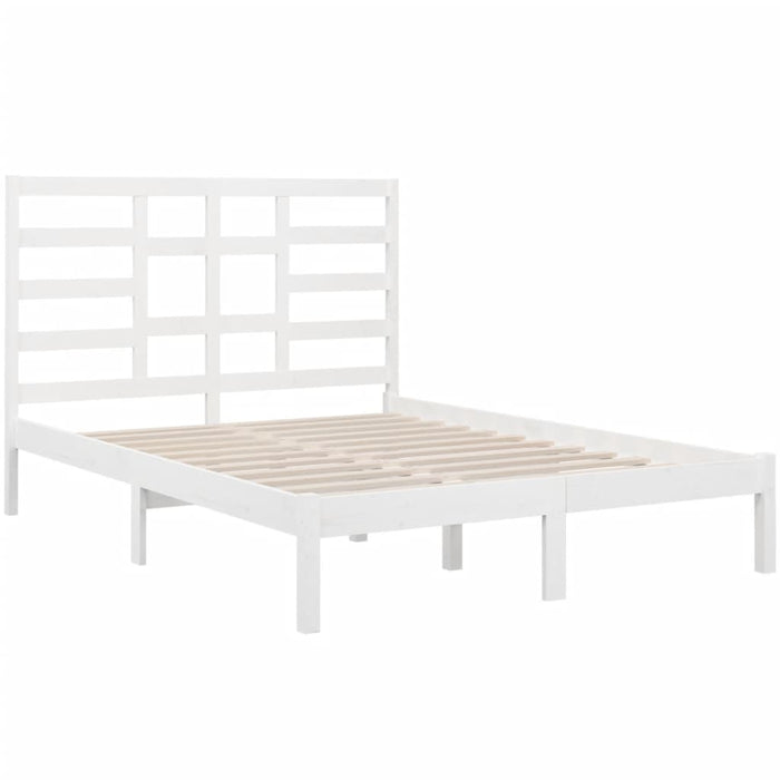 Bed Frame White Solid Wood 5FT King Size