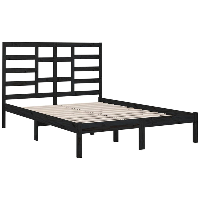 Bed Frame Black Solid Wood 5FT King Size