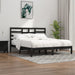 Bed Frame Black Solid Wood 200x200 cm.