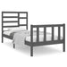 Bed Frame Grey Solid Wood 90x190 cm 3FT Single.