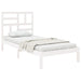 Bed Frame White Solid Wood 100x200 cm.