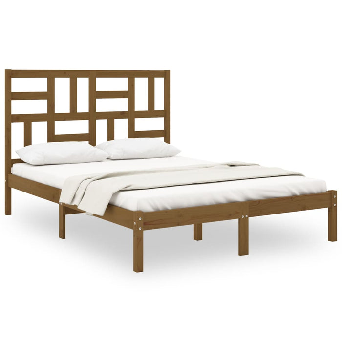 Bed Frame Honey Brown Solid Wood 120x200 cm.