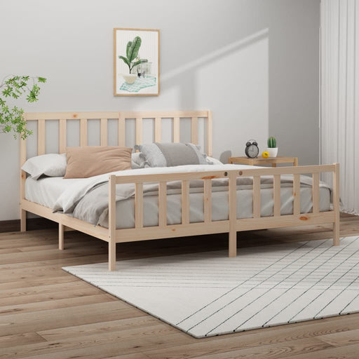 Bed Frame Solid Wood Pine 200x200 cm.