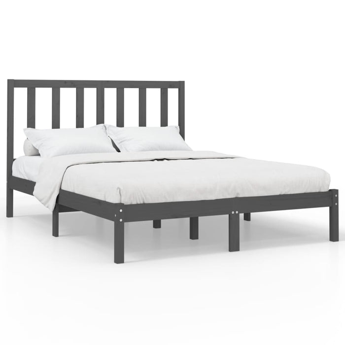 Bed Frame Grey Solid Wood 120x200 cm.