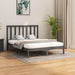 Bed Frame Grey Solid Wood 140x200 cm.
