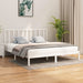 Bed Frame White Solid Wood 200x200 cm.