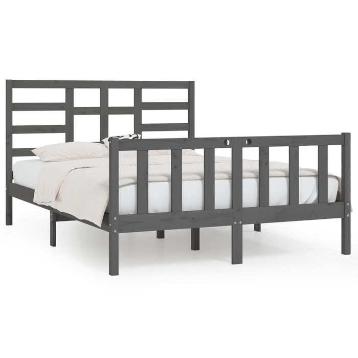 Bed Frame Grey Solid Wood Pine 160x200 cm.