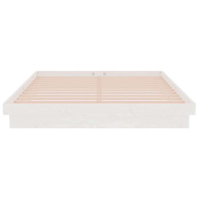 Bed Frame White Solid Wood Pine 150x200 cm 5FT King Size.