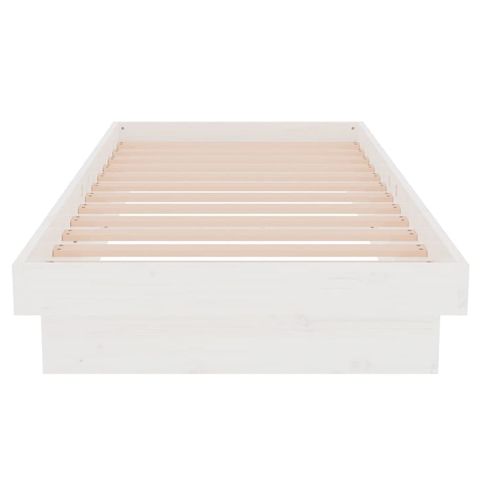 Bed Frame White Solid Wood Pine 75x190 cm 2FT6 Small Single.