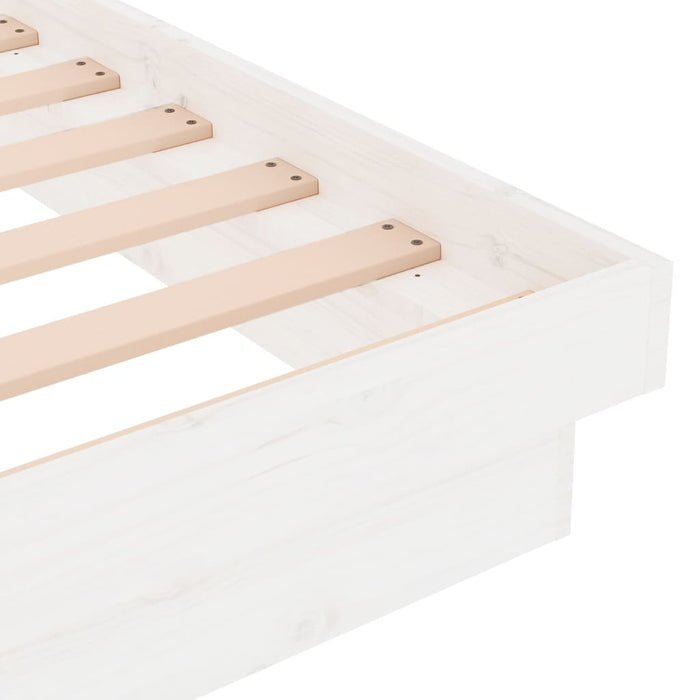 Bed Frame White Solid Wood Pine 75x190 cm 2FT6 Small Single.