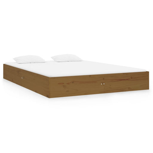 Bed Frame Honey Brown Solid Wood 120x190 cm 4FT Small Double.