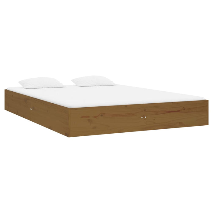 Bed Frame Honey Brown Solid Wood 135x190 cm 4FT6 Double.