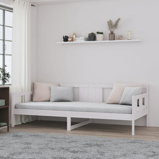 Day Bed White Solid Wood Pine 90x190 cm.
