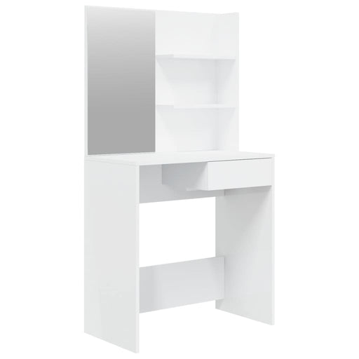 Dressing Table with Mirror High Gloss White 74.5x40x141 cm.