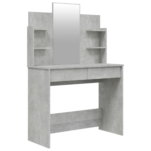 Dressing Table with Mirror Concrete Grey 96x40x142 cm.